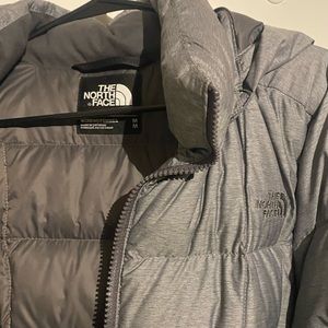 Gray down-filled like-new Womens North Face Medium parka